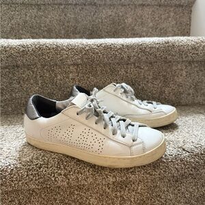 P448 White and Chrome Women's Sneakers